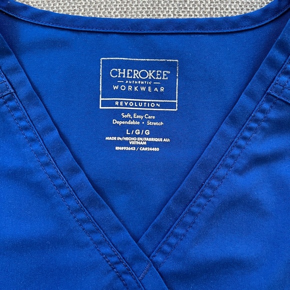 Cherokee Women’s Workwear Revolution Mock Wrap Scrub Top - Large - WW610 - Picture 3 of 3